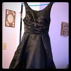 1950’s style Rockabilly black satin dress. Size M